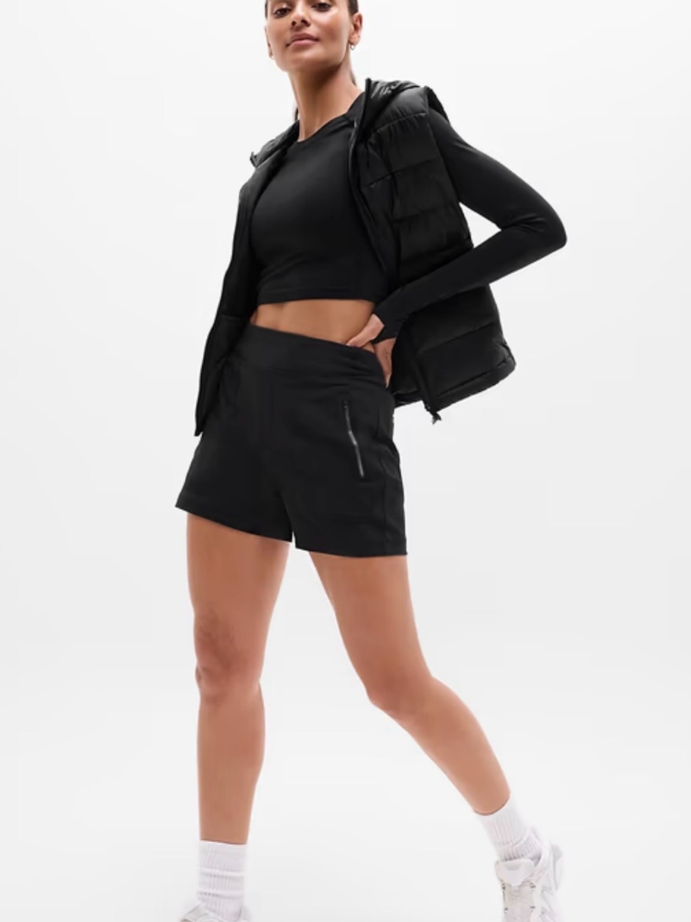 Athleta Women's Size 4 Black Nylon Trekkie North Shorts